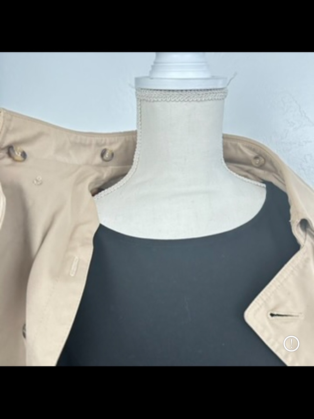 Evan Picone Beige Double-Breasted Trench Coat - Picture 3 of 8